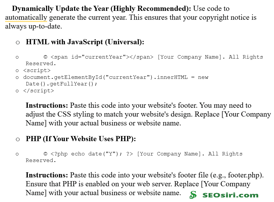 Does Your Copyright Notice Matter? The Surprising SEO and UX Impact of a Simple Footer Element