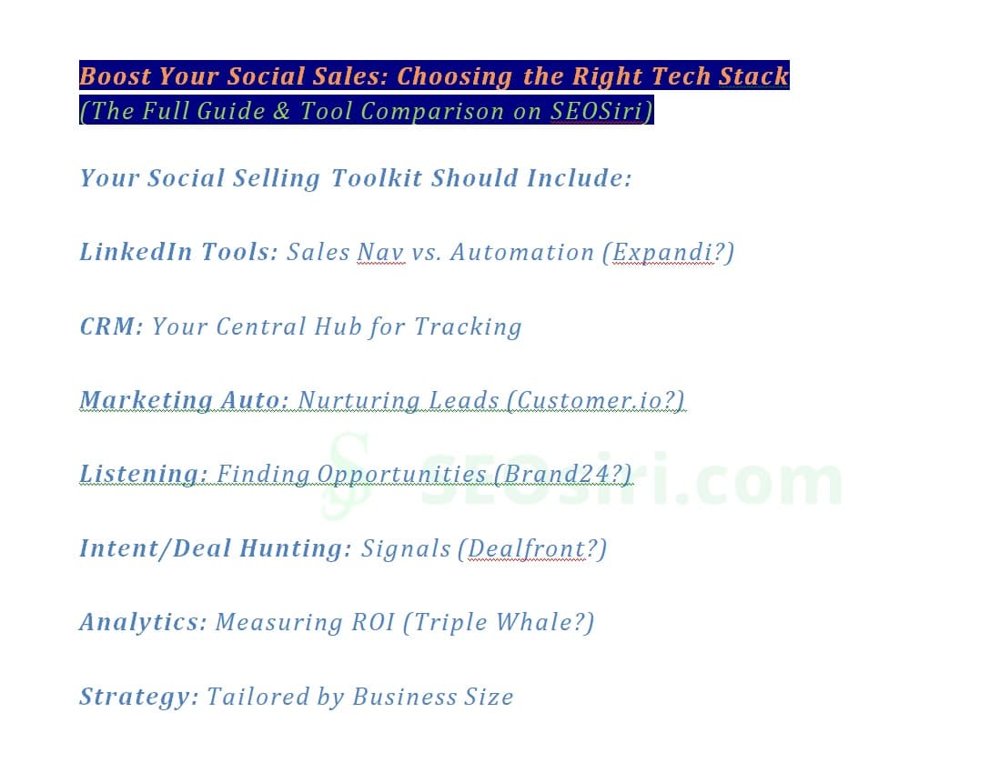 Beyond LinkedIn: The Full Toolkit
for Boosting Social Sales (Startups,
Solopreneurs, Growth Marketers)