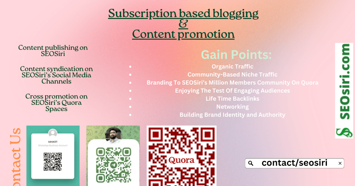 Subscription-Based Blogging & Promotion to Amplify Your Content & Reach Millions with SEOSiri