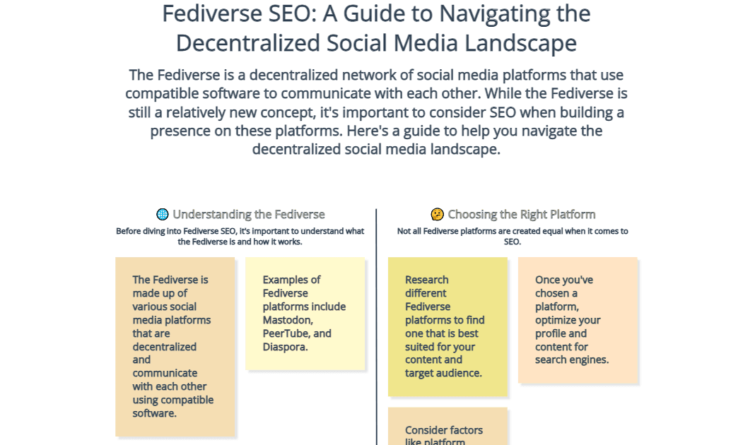Fediverse SEO: A Guide to Navigating the Decentralized Social Media Landscape