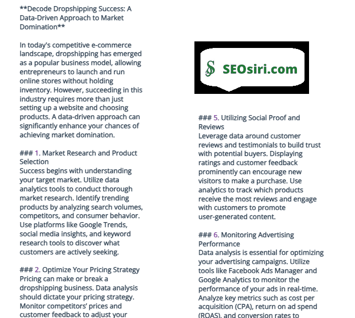 Decode Dropshipping Success: Data-Driven Marketing Strategies to Market Domination